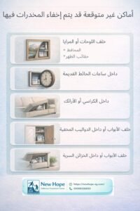 أماكن غير متوقعة قد يتم إخفاء المخدرات فيها