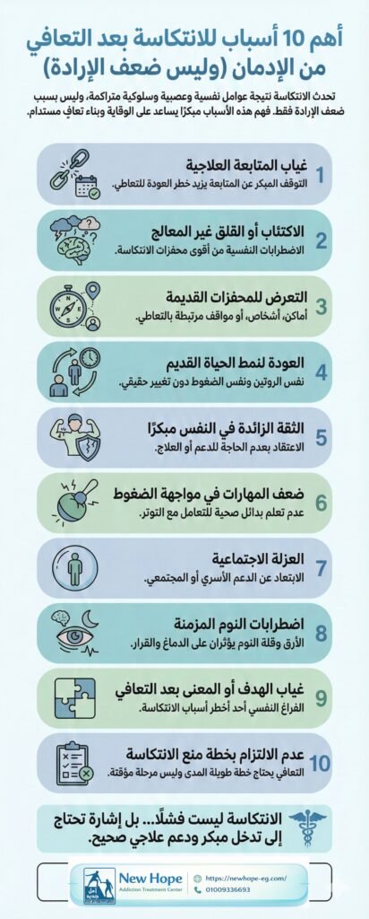 10 اسباب للانتكاسة بعد التعافى من الادمان
