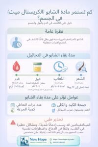 كم تستمر مادة الشابو (الكريستال ميث) في الجسم؟ دليل طبي للكشف في الدم والبول والجسم