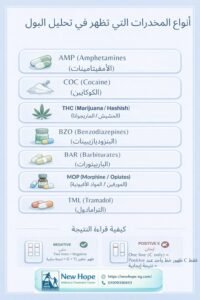 أنواع المخدرات التي تظهر في تحليل البول